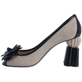 Resim Poletto Hakiki Deri Sıyah-nohut Sandalet Topuklu 319 267-2148 Sıyah-nohut Bej - Siyah 