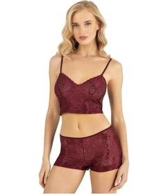 Resim Bordo Saten Şort Takımı 9219 Bordo 