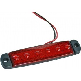 Resim TAS 24V Parmak Lamba 6 Ledli Kırmızı 9,5x2 cm İnce TAS.004K-24 (1 