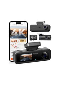 Resim 70mai T800e 4k Dashcam Araba 3 Kanallı, 4k+1080p+1080p Ön Arka İç 3 Kanallı Araç Kamerası, Hdr F1.55, Ir Gece Görüşü, 24h Park İzleme, Gps, G-sensor, Wifi 6, 64gb Sd Kartlı Süper Kapasitör 