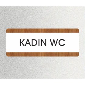 Resim zafrakreklam ERKEK WC Ofis Departman Kapı İsimliği, Yönlendirme levhası 26X10Cm BEYAZ-CEVİZ 