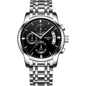 Resim Aliexpress'te Çok Satan Patlayıcı Saat Nibosi İş Erkek Saati Çok İşlevli Altı Pimli Kuvars Saat Toptan Paslanmaz Çelik Siyah Yüzey Titanyum 