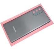 Resim Samsung Galaxy Note 20 Arka Pil Batarya Kapağı Cam Full Lensli Siyah 