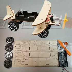 Resim Bir DIY Elektrikli Glider için Malzeme Kiti, Bilim Deneyleri Oyuncak Kiti ve Yapı Blok Montaj Oyuncak Kiti. 