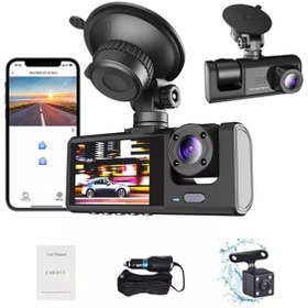 Resim Genel Markalar 1080P Dash Cam Full Hd Araç içi Kamera Ön Arka ve İç Kayıt 3 Kamera Gece Görüşlü G Sensör Geniş Açı 