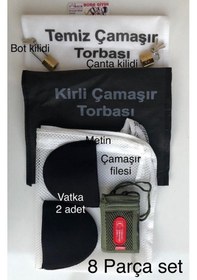 Resim Asker Malzeme 8 Parça Set Öğrenci Kirli - Temiz Ve Çamaşır Filesi Mavi 