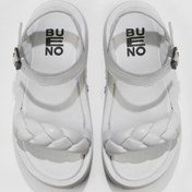 Resim Bueno Shoes Beyaz Deri Kadın Dolgu Topuklu Sandalet 01wu4641 