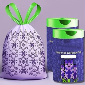 Resim 100 Adet Lavanta Kokulu Çekmece Çöp Poşetleri, Kalın Büyük Boyut, Çok Amaçlı Yüksek Yoğunluklu Polietilen Tekrar Kullanımlı Poşetler, Mutfak, Banyo, Yatak Odası, Oturma Odası ve Tuvalet için Uygun 