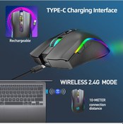 Resim Tenfowee "hxsj T69 Kablosuz Rgb Mekanik Oyun Faresi - 4800dpı, 7 Programlanabilir Tuş, 650mah Pil" Diğer 