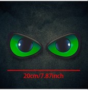 Resim Sunshine022 Yeşil Şeytan Gözü Yansıtmalı Çıkartma - Motosiklet Kaskı Ve Bisikletler İçin 