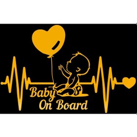 Resim Yansıtıcı Sarı-20 13cm Kalp Atışı Balon Bebek Gemide Araba Sticker Vinil Karikatür Moda Çıkartması Araba Styling İçin Ç 