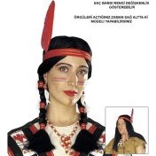 Resim Alvo Store Tüylü Örgülü Kızılderili Parti Peruğu 