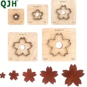 Resim Çiçek Yaprakları Suni Deri Kesim Kalıbı - El Yapımı Yıldızlar & Delme için DIY El Bıçağı, Ahşap/Karbon Çelik 