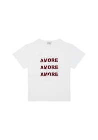 Resim Antebies Pamuk, Sustainable, Krem Kalp İşlemeli Kız Çocuk Tshirt Kırmızı 