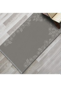 Resim Evaşk Namazlık Dokuma Halı Kaymaz Muslumana Seccade 80 x 130 KOYU GRİ EVAŞK404A80 