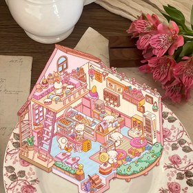 Resim YWWBLD 3D Minyatür Şeker Evi Sticker Seti - Kendin Yap, Mat Bitiş, Düzensiz Şekil, Tek Kullanımlık - Telefon Kılıfları, Not Defterleri, El Sanatları için İdeal - Polietilen Tereftalat, Kalıntı Yok, Dekoratif Stickerlar|Detaylı İllüstrasyonlar|Kendinden Yapışkan Tasarım 