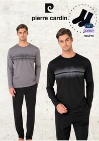 Resim Pierre Cardin Erkek %100 Pamuk Uzun Kollu Desenli Koyu Gri & Siyah İki Adet Pijama Takımı L1.pc.6102.002-koyu Gri - Siyah-2xl Çok Renkli 