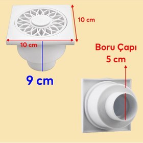 Resim NZB Zemin Yer Süzgeci Banyo Izgara Balkon Lavabo Pis Su Gideri Kapak Kapağı Alttan Giderli Yer Sifonu 