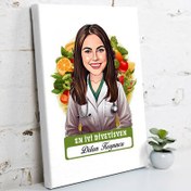 Resim Karikatürlü En İyi kadın Diyetisyen Kanvas Tablo 