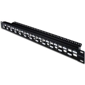 Resim Digitus 24 Port Boş Patch Panel, Zırhlı/zırhsız Keystone Jack Takılabilir, 1u Yüksekliğinde, Port& 039 Ların Yerleşimi Zikzaklı, Ral 9005 Renk -18604 