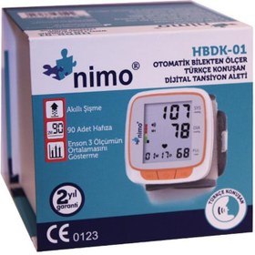 Resim Nimo Otomatik Türkçe Konuşan Bilekten Ölçer Dijital Tansiyon Aleti HBDK-01 