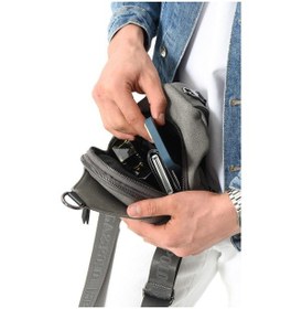 Resim Erkek Bady Bag Göğüs Çantası Kanvas Kumaş Sırt Çantası 27 17 Cm Günlük Omuz Çantası Gri 
