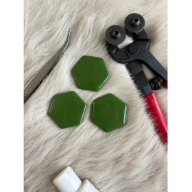 Resim Karsan Mozaik Koyu Yeşil Altıgen Sanatsal Mozaik 48X48MM (100GR) 