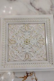 Resim Saray Tavan 60 Cm Beyaz Altın Dekoratif Saray Tavan Paneli Asma Tavan Uyumlu gri 