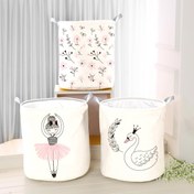 Resim Beyaz Bebek Çocuk Odası Katlanabilir Kirli Çamaşır ve Oyuncak Sepeti Model 0013 