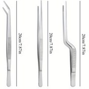 Resim 3 adet Paslanmaz Çelik Mutfak Pense - 20cm/7.87in Uzun, BBQ, Piknik ve Pişirme için İdeal, Gıda Güvenliği, Taşınabilir Şef Çengeli 