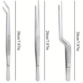 Resim 3 adet Paslanmaz Çelik Mutfak Pense - 20cm/7.87in Uzun, BBQ, Piknik ve Pişirme için İdeal, Gıda Güvenliği, Taşınabilir Şef Çengeli 