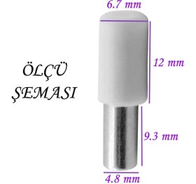 Resim Glaswen Raf Pimi Plastik Başlı Cam Tutucu Çivisi Mobilya Dolap Pimi Beyaz (25 Adet) 