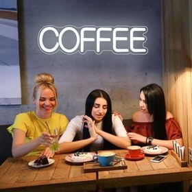 Resim Coffee Neon Tabela - Duvar Dekorasyonu için Kahve LED Işıklı Tabela, USB ile Çalışan Kısılabilir Neon Işık, Kafeler, Mağazalar, Ev Barlar ve Restoranlar için Şık Sanat Dekorasyonu Olarak Mükemmel 