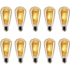 Resim 4 Watt Rustik Ampul Amber Renk 10 Adet 