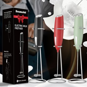 Resim Paslanmaz Çelik Elektrikli Süt Köpürtücü - Elde Taşınabilir Kablosuz Kahve Makinesi ile 4 Değiştirilebilir Ekler (Kırmızı / Gri / Siyah / Limon Yeşili), Latte, Cappuccino, Frappe, Matcha, Sıcak Çikolata için Ayarlanabilir Süt Akış Kontrolü - AA Pil İşletme (Dahil Değildir) 