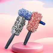 Resim 1 adet Mikrofiber Araba Lastik Fırçası Uzun Saplı - Elde Tutulan Tekerlek Merkezi ve Jant Temizleyici, Dayanıklı Plastik Yapı, Araba Yıkama ve Detaylandırma için Elektrik Gerektirmez, 1-7 adet Temizlik Aracı Seti, Araba Lastik Temizleme Aracı, Verimli Temizlik Aksesuarı, Ergonomik Tasarım, Dayanıklı Plastik Fırça 