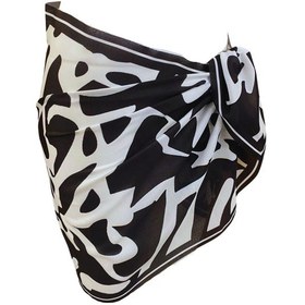 Resim Tarzını Seç Kısa Pareo - Geometrik Model 150x50 Cm Beyaz 
