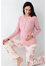 Resim Pierre Cardin Piere Cardin 9059 Hamile Lohusa Pijama Takım Gülkurusu V1 