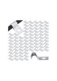 Resim Hombey 100 Adet 1/4 İnç Galvaniz Çelik Tel Vida Klipsi, Dış Mekan Duvar Kurulum Kablosu Tutucuları 