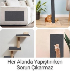 Resim AyrStore Kedi Tırmalama Halısı Yapışkanlı Her Yüzeye Uygulanabilir Kesilebilir Mobilya Koruyucu Mat ( 