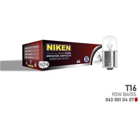 Resim Nıken Nıken T16 Mınyatur Ampul R5w Ba15s 12v 10lu IS00-NIKEN 0630010407 