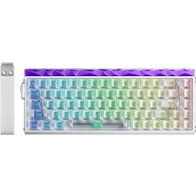 Resim Aula Hero 68 He Manyetik Klavye Rapid Trigger Silver Switch 8000hz Rgb Neon Tkl Hot Swap Oyuncu Klavyesi Şeffaf 