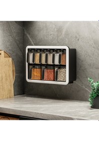 Resim Standlı 9lu Baharatlık Takımı Kendinden Yapışkanlı Kaşıklı Ve Kap Diğer 