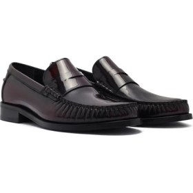 Resim Derimod Erkek Bordo Deri Klasik Loafer 26SFD621122 