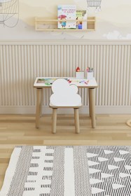 Resim POFİTTO Yaz-sil Yüzey Çocuk Masası - Aktivite Masası - Çocuk Çalışma Masası Takımı 1 Adet Sandalyeli 