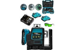 Resim Lieber German Alman 360° 12 Köşe 45 Metre Ölçüm 2 Akülü Lazer Hizalama Yeşil Çizgili Lazer Metre Çizgi Hizalama 