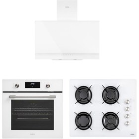 Resim VESTEL beyaz cam ankastre set ad63340b-ao65104b-af7684 yb 