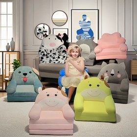 Resim Çocuk Katlanır Kanepe, Çocuk Taburesi, Yastıklı Çevirmeli Kapaklı Peluş Tembel Şezlong Sandalye Bebek Oturağı, Çocuk Oturma Alanı,Rahat Oturma,Çağdaş Tasarım,Peluş Kumaş,Yumuşak Döşeme,Katlanır Tabure,Şezlong Koltuk,Küçük Çocuklar 