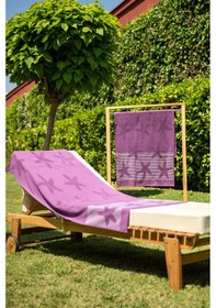 Resim Menderes Home Cotton Collection Bukle Plaj Havlusu Yıldız Mor 