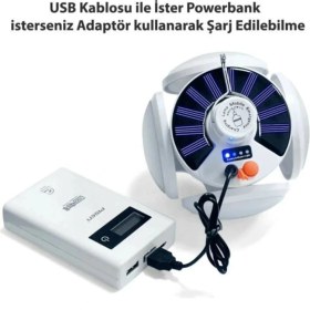 Resim Kaia Life P-038 Solar Güneş Enerji ve USB Sarjli 5 Kanatlı 